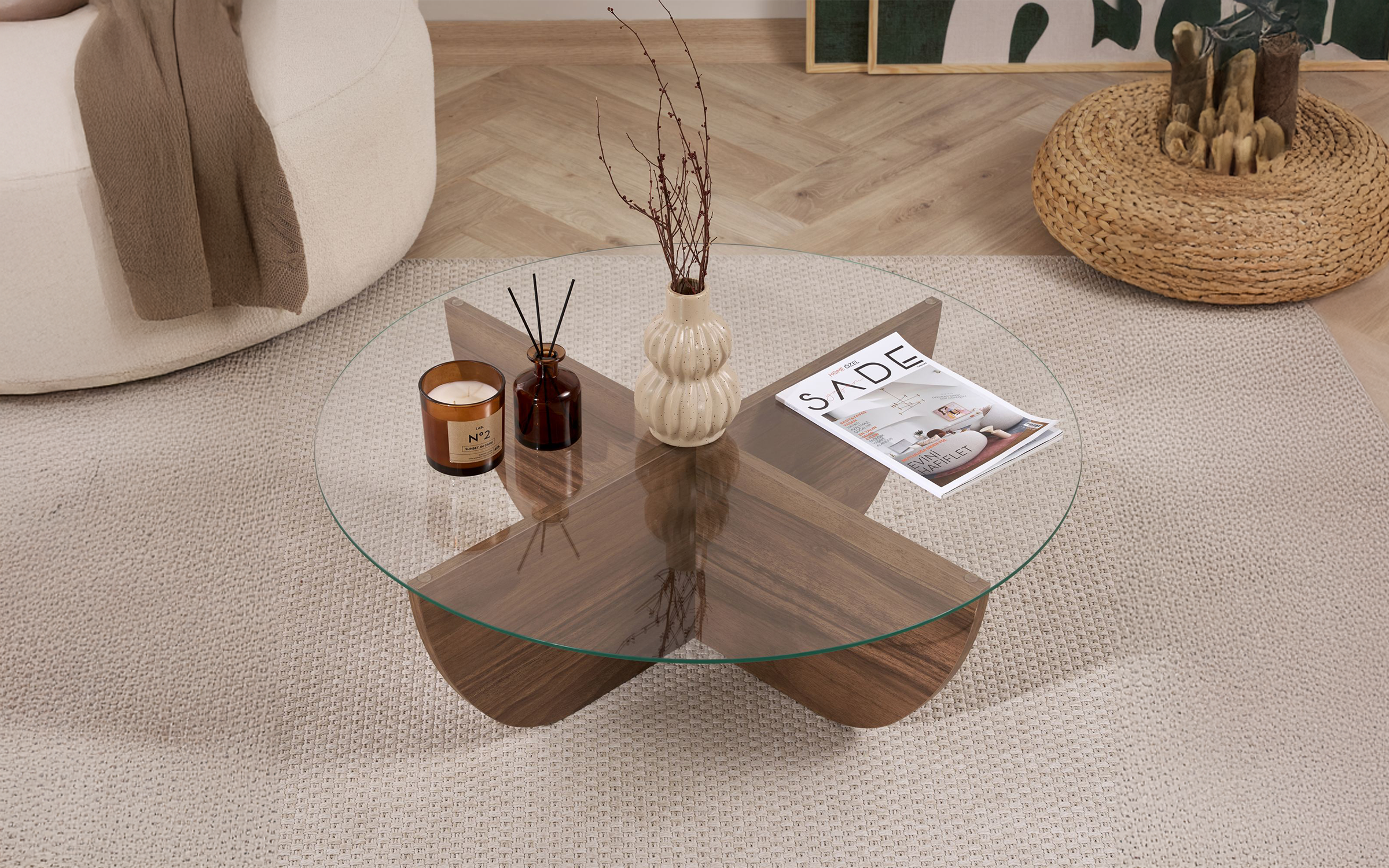 Masuta de cafea Lia, nuc  4